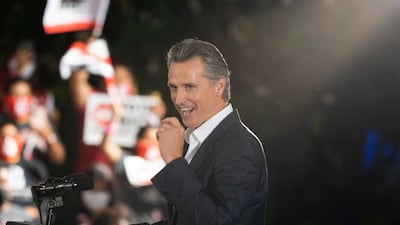 California Governor Gavin Newsom speaks during a campaign event at Long Beach City College. Bloomberg
