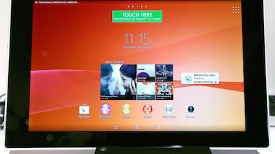 The Xperia Z2 tablet by Sony is priced at Dh2,499. Pawan Singh / The National