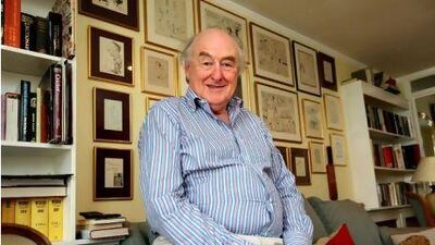 Henry Blofeld, cricket commentator and friend of Brighton College Abu Dhabi, at his home in West London this week. Stephen Lock for The National