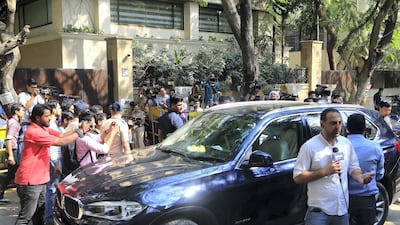 Celebrities arrive at actor Anil Kapoor's bungalow in Mumbai. Subhash Sharma for The National