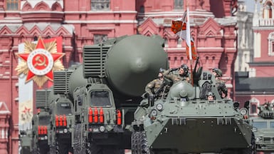 Russian intercontinental ballistic missile launchers on Red Square in Moscow. EPA