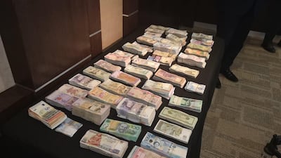More than Dh2 million in various currencies was stolen but later recovered. Courtesy: Sharjah Police