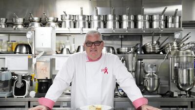 Michael Kitts, director of Culinary Arts in the kitchen at The Emirates Academy of Hospitality Management in Dubai. Pawan Singh / The National