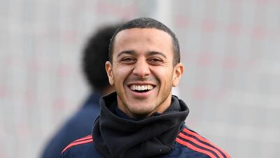Bayern Munich midfielder Thiago during training. Reuters