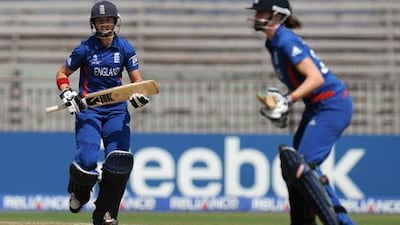 England's Aaran Bindle looks for a run during the Super Sixes match against South Africa at the Women's World Cup in Cuttack.