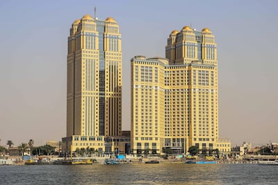 A general view taken on July 30, 2020 shows the five-star Fairmont Nile City hotel, where an alleged sexual assault took place in 2014, in the Egyptian capital Cairo. AFP