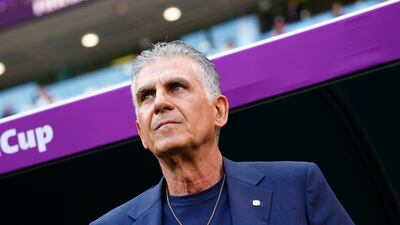 Iran's head coach Carlos Queiroz at the match against Wales on Friday. AP