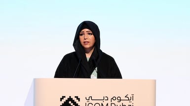 Sheikha Latifa bint Mohammed, chairwoman of Dubai Culture & Arts Authority, says ICOM Dubai 2025 represents Arab world's collective identity. Chris Whiteoak / The National