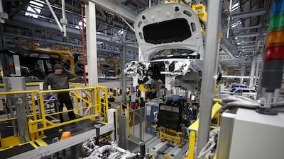 The production line at Jaguar Land Rover’s factory in Solihull, Britain, is being restarted. Reuters