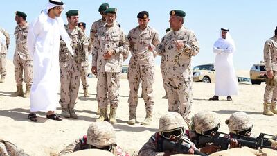 The fifth batch of national service recruits went through their final paces in Al Gharbia yesterday, encouraged by Sheikh Mansour bin Zayed, Deputy Prime Minister and Minister of Presidential Affairs, and Lt Gen Hamad Al Romaithi, Chief of Staff of the Armed Forces. Wam