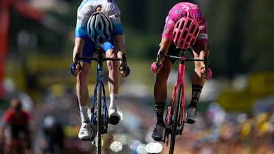 Australia's Nicholas Schultz and Magnus Cort of Denmark battle right to the finish line. AP