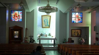 St Mary’s Church in Oud Metha, Dubai, is asking worshippers to register online before attending services. Pawan Singh / The National