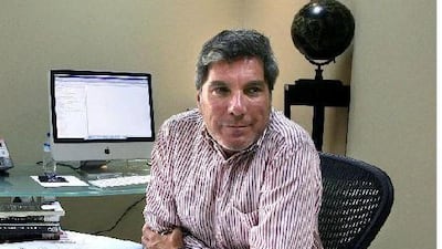 Ali M Jaber (Dean of Mohammed bin Rashid School for Communication, American University of Dubai) at his office.