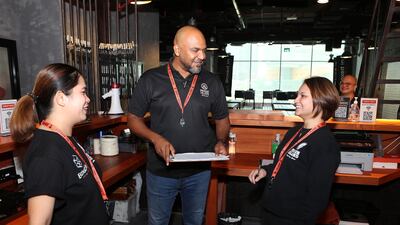 Ayman Abdelrhman with some of the team at Prison Island.