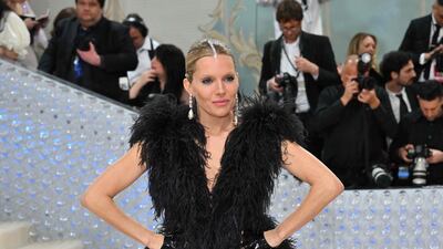 Sienna Miller wears all-black. AFP