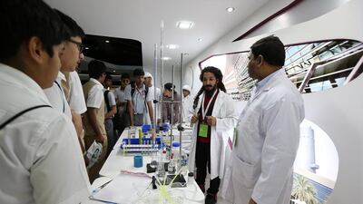 The level of entries at this year’s Think Science Fair has impressed judges. Pawan Singh / The National