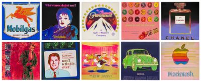 ‘Ads’ by Andy Warhol takes symbols of consumerism and elevates them to high art. Photo: Sotheby’s