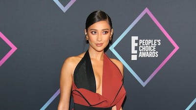 Canadian actress Shay Mitchell wore Aussie designer Toni Maticevski. Photo / AFP
