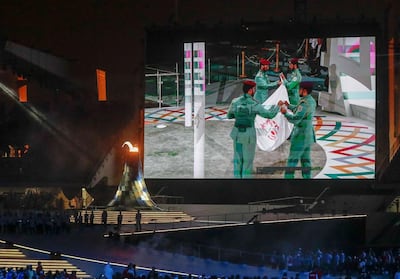 The Special Olympics flag is taken down. Reem Mohammed / The National