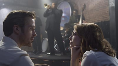 Ryan Gosling, left, and Emma Stone in a scene from La La Land, which leads the nominations list for Britain’s Baftas. Dale Robinette / Summit Entertainment via AP