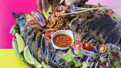 The orobo platter from newly opened The Gbemi's Kitchen in Dubai. Courtesy The Gbemi's Kitchen