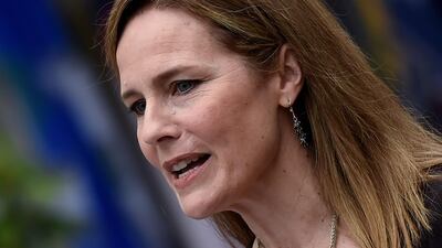 Judge Amy Coney Barrett speaks after being nominated to the US Supreme Court by President Donald Trump in the Rose Garden of the White House. AFP