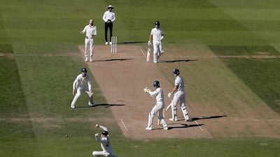 Australia fielder Steve Smith drops England's Ben Stokes off the bowling of Nathan Lyon at The Oval on Saturday. Getty