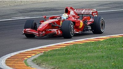 Ferrari driver Felipe Massa drives the F2007 car during a test at the team's Fiorano track on Monday.
