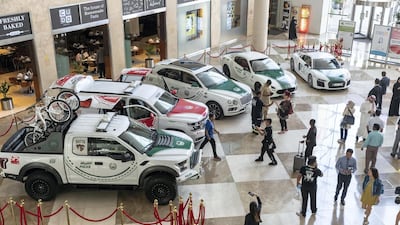 The Dubai Police stand at the Dubai Motor Show opening day. Antonie Robertson / The National