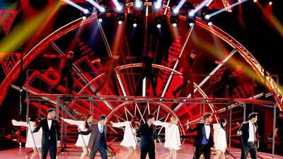 On Saturday’s episode of The X Factor, The 5 introduced choreographed dance moves to their routine. Courtesy MBC
