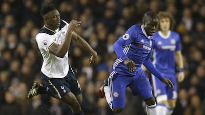 N'Golo Kante, right, in action during Chelsea's 2-0 Premier League defeat to Tottenham Hotspur. Alastair Grant / AP Photo