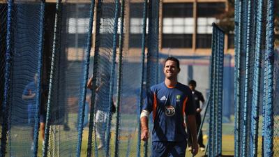 In this file photo Australian cricketer Shaun Tait walks out of the nets during a training session at the National Cricket Academy (NCA) in Bangalore on February 12, 2011. Dibyangshu Sarkar / AFP