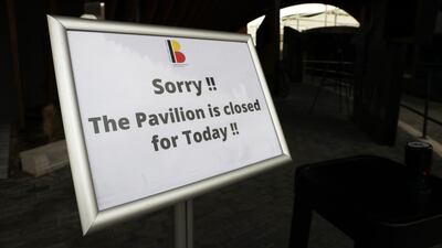 A sign alerts guests.