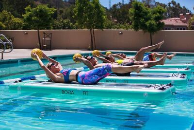 Try the 20-minute FloatUAE taster classes tomorrow at Khalidiya Palace Rayhaan by Rotana, and do squats, jumps, lunges and burpees on the pool. FloatUAE