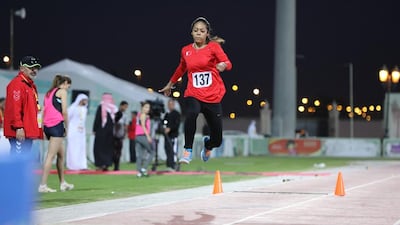 Shot from the triple jump. Arab Women Sports Tournament 2016. Photo Courtesy: NNCPR