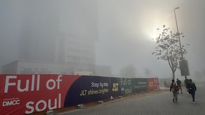 Fog blankets JLT. The weather has caused travel disruption