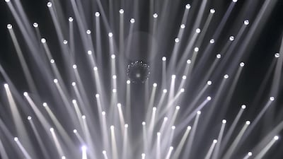 The Dome of Unity installation by Abdulla Al Mulla, an Emirati architect, at Zayed-Gandhi Digital Exhibition in Manarat Al Saadiyat. Reem Mohammed/The National.