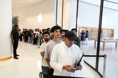 The iPhone 17 and Air launch day in the UAE, at the Apple Store, Dubai Mall. Chris Whiteoak / The National