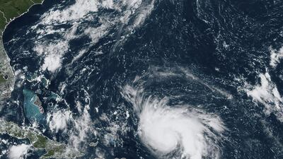This satellite image obtained from NOAA/RAMMB, shows Tropical Storm Dorian as it approaches north-northwest of Puerto Rico in the Caribbean towards Florida. AFP