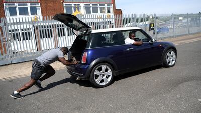 'We didn’t have many options and as part of our training we needed to push a heavy sleigh,' said Stephens. Getty Images