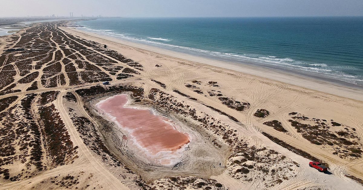 Pink Beach Rak Mystery behind Ras Al Khaimah's pink lake solved | The National