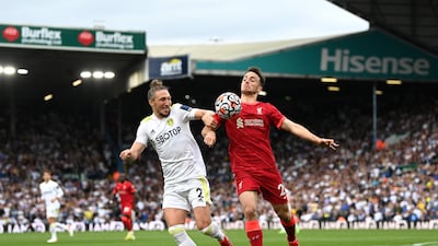 Luke Ayling - 4. Struggled against Liverpool’s pace and movement. The full back tried to get forward but seemed caught in two minds at the back post and wasted a big chance. Getty