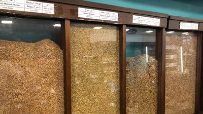 Zaatar assortment from Jenin, at Matouk spice shop in Amman. Khaled Yacoub Oweis / The National