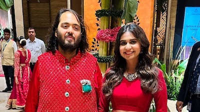 Anant Ambani wears his custom Panthere De Cartier Brooch. Photo: Nita Ambani / Instagram