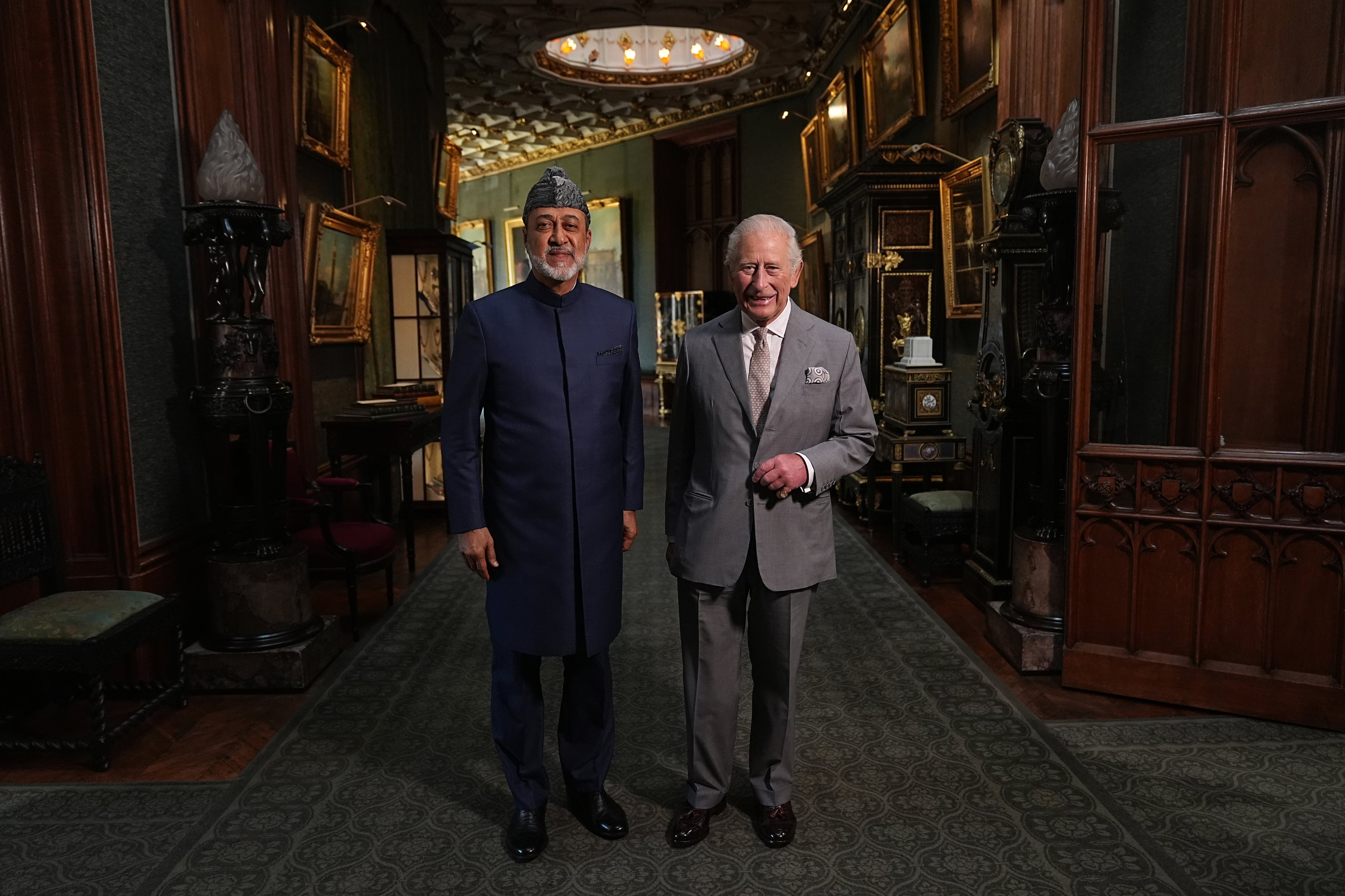 King Charles III meeting Sultan Haitham at Windsor Castle in 2025. Getty Images