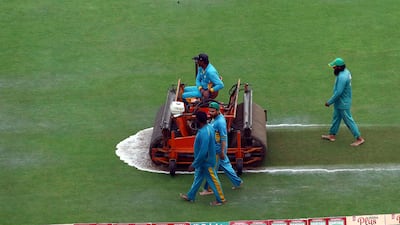 A view of the National Cricket Stadium after the first one-day international cricket match between Pakistan and Sri Lanka was abandoned due to heavy rains in Karachi, Pakistan. EPA