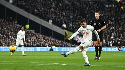 Tottenham Hotspur's Giovani Lo Celso scores their first goal. Reuters