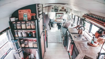 The McVay family spent $25,000 (Dhs91,000) on their unique four-wheeled home. Courtesy Tawny McVay