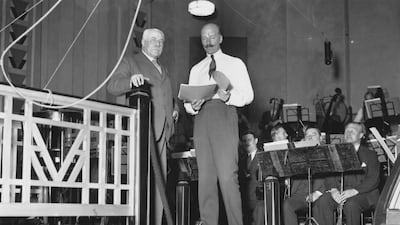 English composer, Edward Elgar and English conductor, Sir Adrian Boult, were the first to use Studio One in 1931, conducting the London Symphony Orchestra for a recording of 'Land of Hope and Glory'. Getty Images