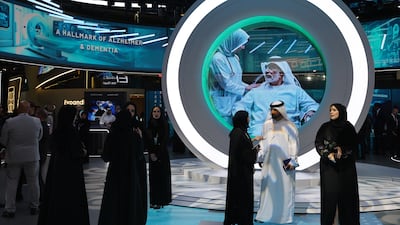 Visitors on the first day of Arab Health 2025 held at DWTC in Dubai. Pawan Singh / The National